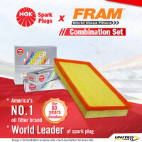 NGK Laser Iridium Spark Plugs & Fram Air Filter for Audi TT 8N 3.2L BHE 6Cyl