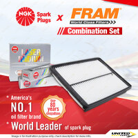 NGK Laser Iridium Spark Plugs & Fram Air Filter for Kia Sorento XM 3.5L G6DC