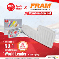 NGK Laser Iridium Spark Plugs & Fram Air Filter for Lexus IS200 GXE10 2.0L 1GFE
