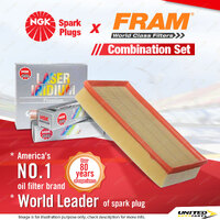 NGK Laser Iridium Spark Plugs & Fram Air Filter for VW Transporter Multivan T5