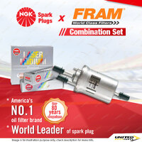 NGK Laser Iridium Spark Plugs & Fram Fuel Filter for Volkswagen Golf MkV 3.2L