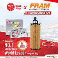 NGK Laser Iridium Spark Plugs & Fram Oil Filter for Chrysler 300 LX 3.6L GCH