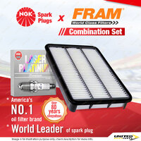 NGK Laser Platinum Spark Plugs & Fram Air Filter for Holden Frontera MX 2.2L