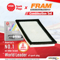NGK Laser Platinum Spark Plugs & Fram Air Filter for Mini Cooper S R52 R53 1.6L
