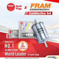 NGK Laser Platinum Spark Plugs & Fram Fuel Filter for Holden Rodeo TF 3.2L 6VD1