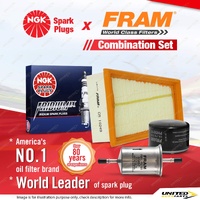 NGK Iridium IX Spark Plugs Fram Filter Kit for Renault Clio Kangoo Megane Scenic