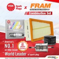 NGK Platinum Spark Plugs + Fram Filter Service Kit for Renault Clio X65 2.0L