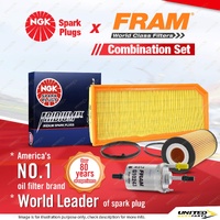 NGK Iridium IX Spark Plugs Fram Filter Service Kit for Audi A3 8P 2.0L BLY 04-05