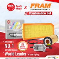 NGK Platinum Spark Plugs + Fram Filter Kit for VW Golf Mk V VI Jetta 1K Scirocco