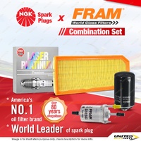 NGK Platinum Spark Plugs + Fram Filter Service Kit for Audi A3 8P TT 8J 05-10