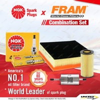 NGK Standard Spark Plugs + Fram Filter Service Kit for Volvo S40 MS38 2.4L