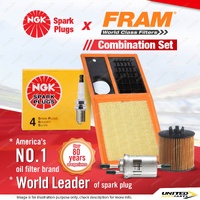 NGK Standard Spark Plugs + Fram Filter Service Kit for Volkswagen Polo 9N 1.6L