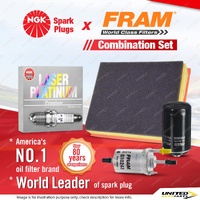 NGK Laser Platinum Spark Plugs + Fram Filter Service Kit for VW Amarok 2H 2.0L