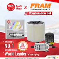 NGK Laser Platinum Spark Plugs + Fram Filter Service Kit for Audi A1 8X 1.4L CAX