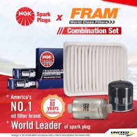 NGK Iridium IX Spark Plugs + Fram Filter Kit for Ford Falcon BF Territory SY