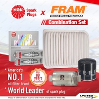 NGK Platinum Spark Plugs Fram Filter Service Kit for Ford Falcon BF Territory SY