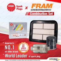 NGK Laser Iridium Spark Plugs + Fram Filter Service Kit for Ford Falcon FG 2.0L