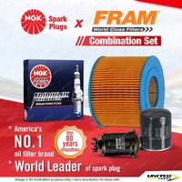 NGK Iridium IX Spark Plugs + Fram Filter Kit for Toyota Landcruiser Prado RZJ95R