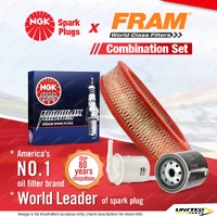 NGK Iridium IX Spark Plugs + Fram Filter Service Kit for Toyota Corona ST141 2.0