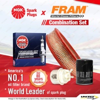 NGK Iridium IX Spark Plugs + Fram Filter Service Kit for Toyota Hilux YN56 YN58