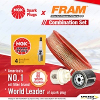 NGK Standard Spark Plugs + Fram Filter Service Kit for Toyota Celica SA63 2.0L
