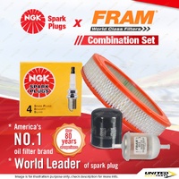 NGK Standard Spark Plugs + Fram Filter Kit for Mazda 626 CB2MS B1600 B1800 PE