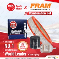 NGK Iridium IX Spark Plugs + Fram Filter Service Kit for Mazda 626 CB2MS B1600