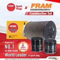 NGK Standard Spark Plugs + Fram Filter Service Kit for Holden Shuttle WFR51 2.0L