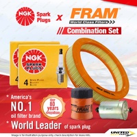 NGK Standard Spark Plugs Fram Filter Kit for Holden Calais Commodore VL 5.0L LPG