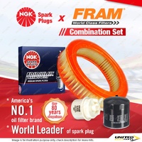 NGK Iridium IX Spark Plugs + Fram Filter Service Kit for Toyota T-18 TE72 1.8L