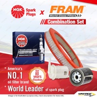 NGK Iridium IX Spark Plugs + Fram Filter Service Kit for Toyota Corolla AE82 1.6