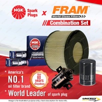 NGK Iridium IX Spark Plugs Fram Filter Kit for Toyota Landcruiser FZJ75 80 92-96