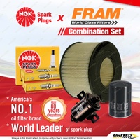 NGK Standard Spark Plugs + Filter Kit for Toyota Landcruiser FZJ75 80 92-96 LPG