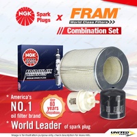 NGK Iridium IX Spark Plugs + Fram Filter Service Kit for Toyota Stout RK110 2.0L
