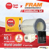 NGK Standard Spark Plugs Fram Filter Kit for Toyota 4 Runner Hilux YN55 57 65 67