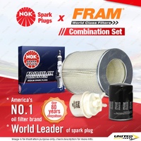 NGK Iridium IX Spark Plugs + Filter Kit for Toyota 4 Runner Hilux YN55 57 65 67