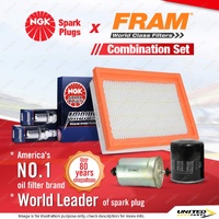 NGK Iridium IX Spark Plugs + Fram Filter Kit for Holden Calais Commodore VL 3.0L