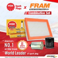 NGK Standard Spark Plugs Fram Filter Kit for Holden Calais Commodore VL 3.0L LPG