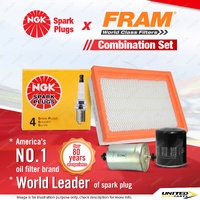 NGK Standard Spark Plugs + Fram Filter Service Kit for Ford Corsair UA 2.4L