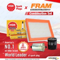 NGK Standard Spark Plugs + Fram Filter Service Kit for Holden Calais VN 3.8L