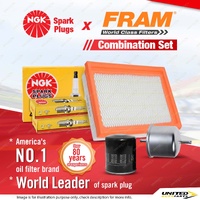 NGK Standard Spark Plugs + Fram Filter Service Kit for Nissan Skyline R31 3.0L