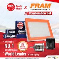 NGK Iridium IX Spark Plugs + Fram Filter Service Kit for Nissan Skyline R31 2.0L
