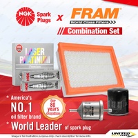 NGK Platinum Spark Plugs + Fram Filter Service Kit for Nissan Skyline R31 R33