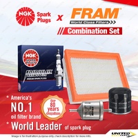 NGK Iridium IX Spark Plugs + Fram Filter Service Kit for Nissan Silvia S14 2.0L