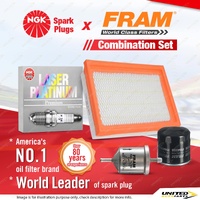 NGK Laser Platinum Spark Plugs + Fram Filter Service Kit for Nissan Pulsar N15