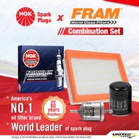 NGK Iridium IX Spark Plugs + Fram Filter Service Kit for Nissan Bluebird 2.0L