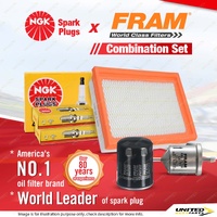 NGK Standard Spark Plugs + Fram Filter Kit for Nissan Maxima J30 3.0L 95-03