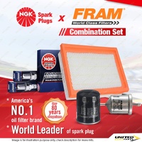 NGK Iridium IX Spark Plugs + Fram Filter Kit for Nissan Maxima J30 3.0L 95-03