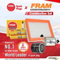 NGK Standard Spark Plugs + Fram Filter Service Kit for Nissan Patrol GQ 4.2L