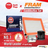 NGK Iridium IX Spark Plugs + Fram Filter Kit for Nissan Bluebird U13 Pulsar N15